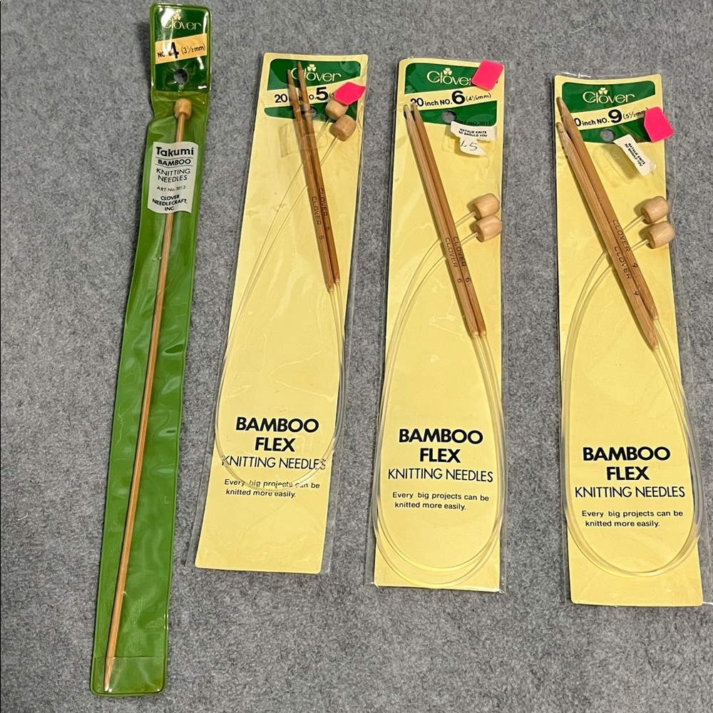 Clover Bamboo Flex Knitting Needles Bundle Lot Takumi Crafting